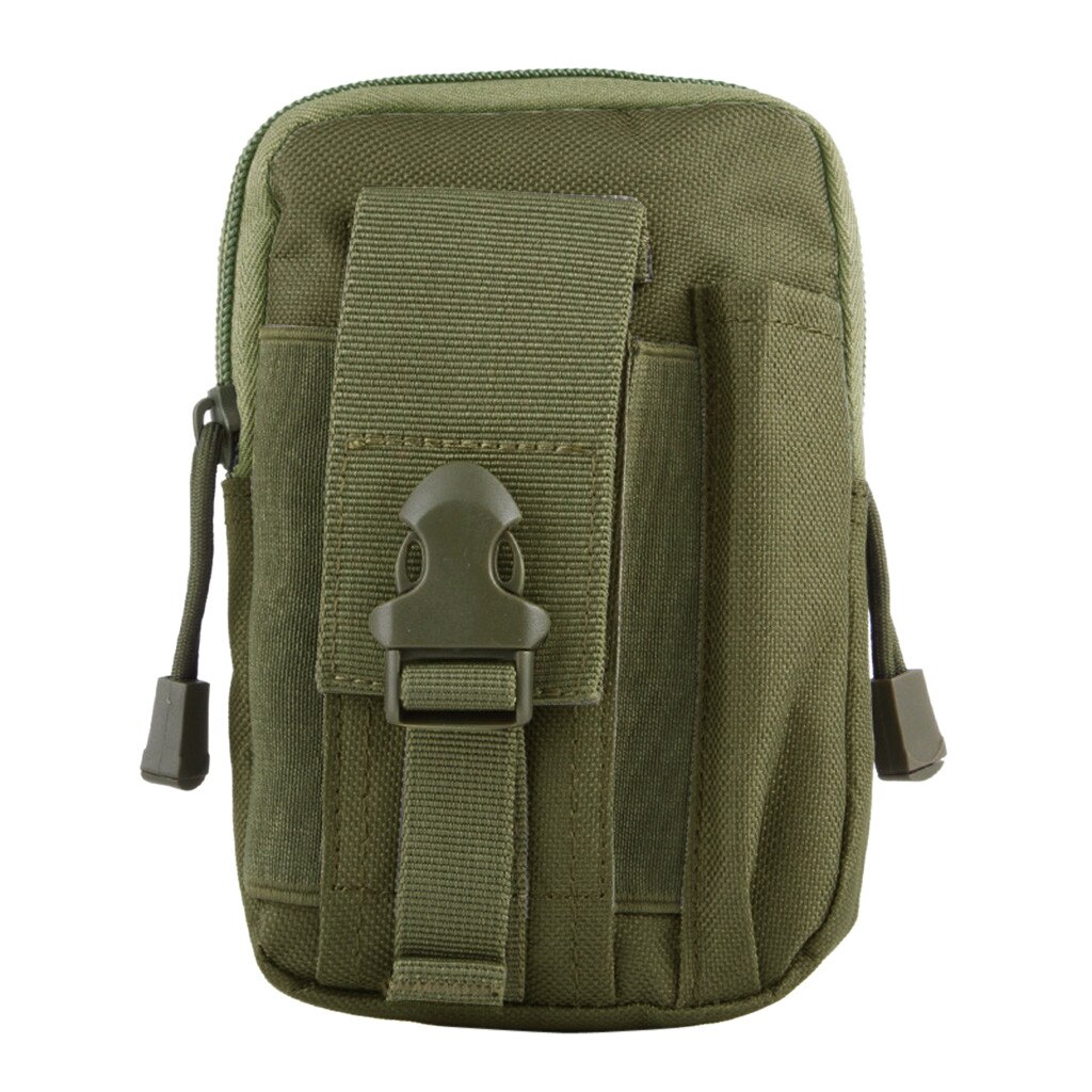 Multifunktionelt lærred mænds bæltetaske pu bryst bum hip taske retro håndtaske bæltetaske fanny pack til kvinder mænd punge heuptas  #t1p: Militærgrøn