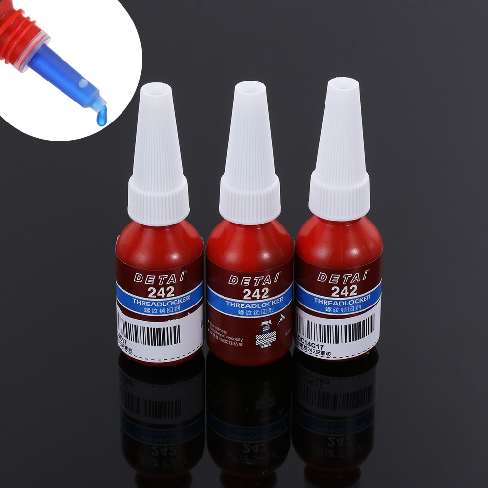 1 flaske 10ml anti-trykk blå 242 lim anti-trykk anaerob skruelås selvklebende tråd forsegling anti-korrosjon gjenger