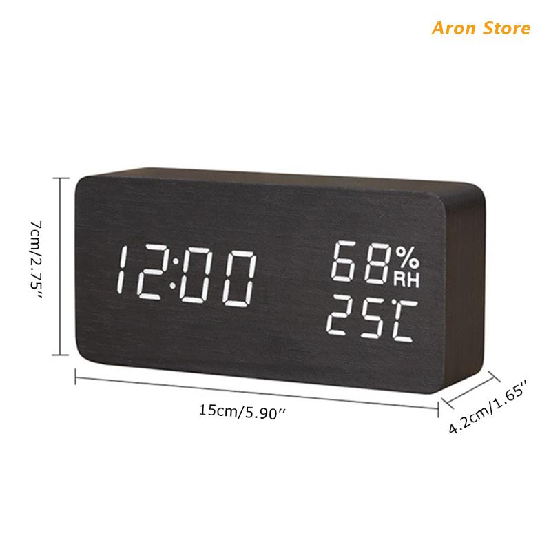 Multifunction Alarm Clock in Wood Digital Alarm Clock Prevent Being Late and Sleeping Home Decoration