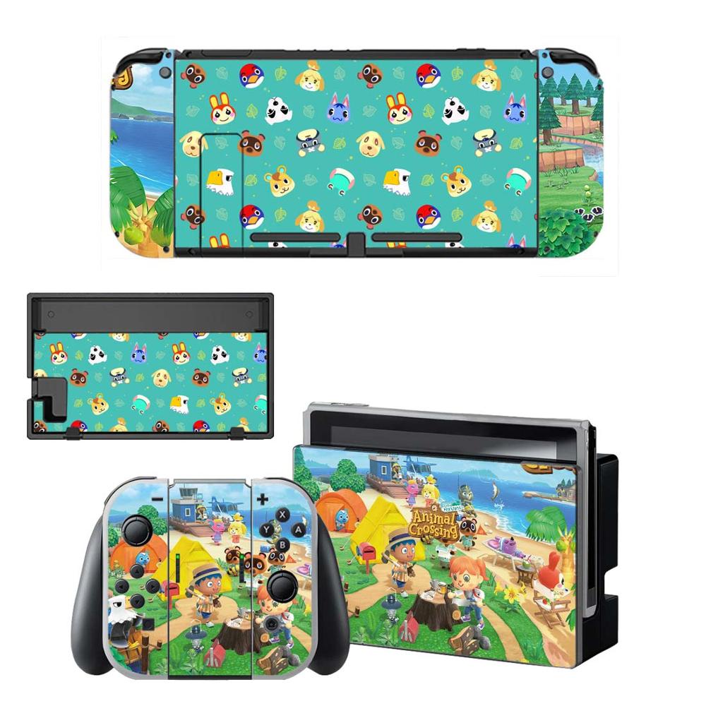 Película protectora decorativa de vinilo estilo Cool Animal Crossing para Nintendo Switch NS consola NX y pegatinas de juego de cubierta completa Joy-con