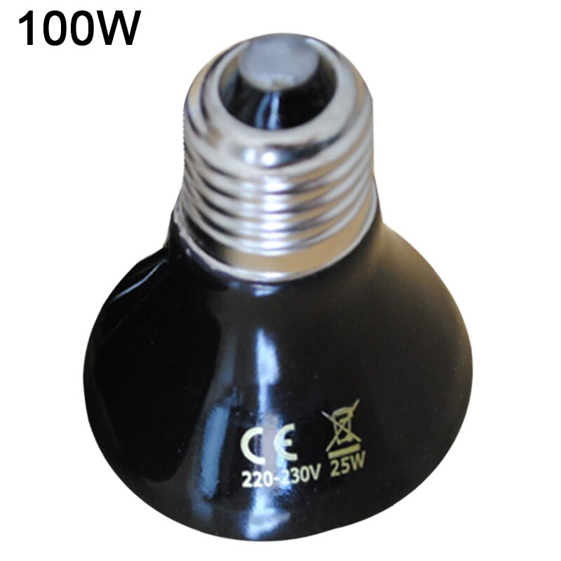 25/50/75/100W Reptile Heat Lamp Bulb Ceramic Heat Emitter No Harm No Light Infrared Heater Lamp for Chicken Aquarium Snake: 100W