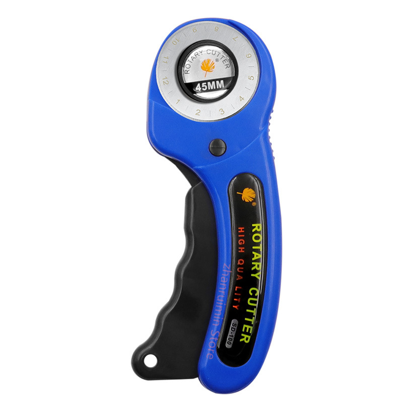 45mm Leather craft Rotary Cutter Leather Cutting Tool Leather Craft Fabric Circular Blade Knife DIY Patchwork Sewing Quilting: Blue