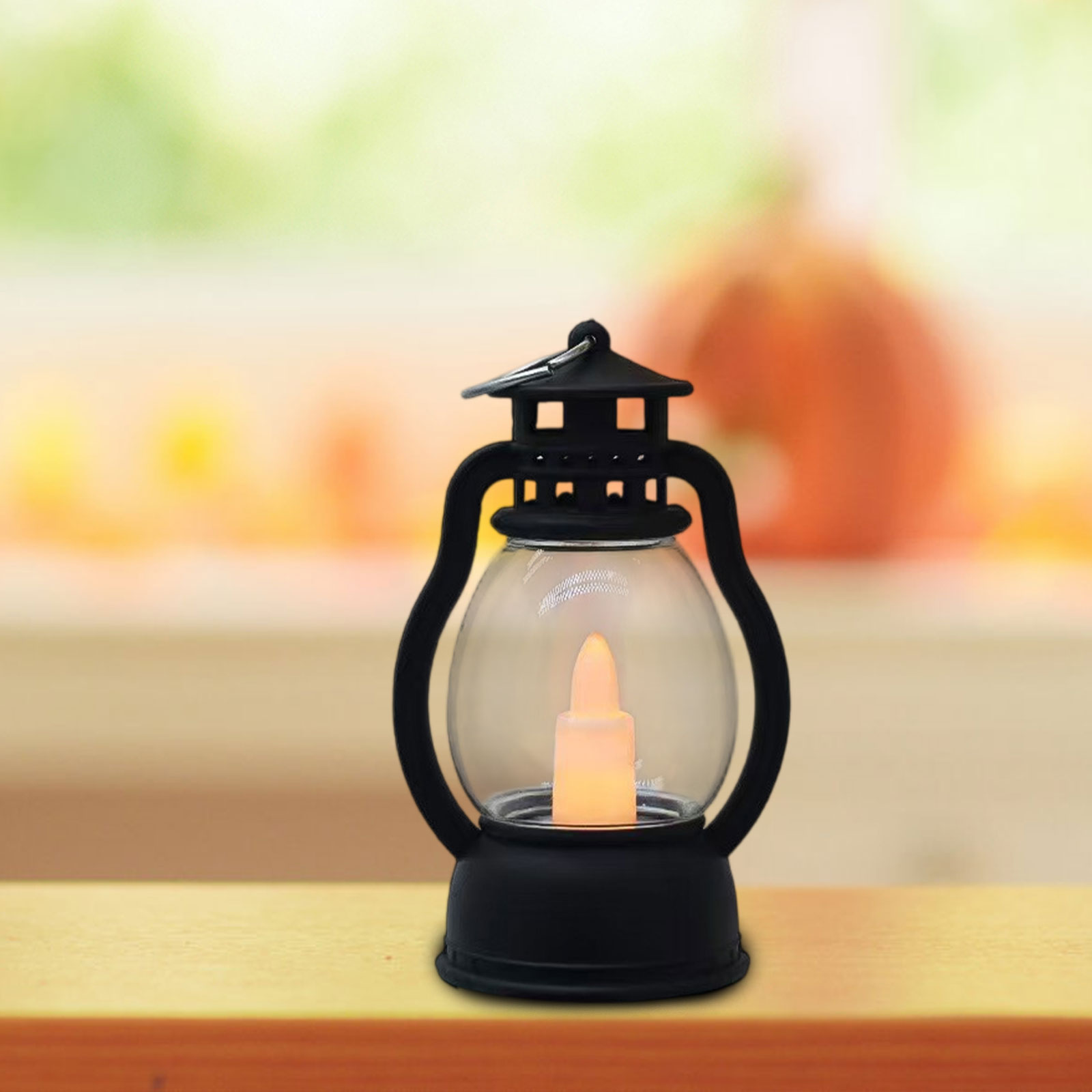 Halloween Christmas Candle Lamp - Electronic Candle LED Light Retro Pony- Lantern- Portable Bar Festival Atmosphere Lig