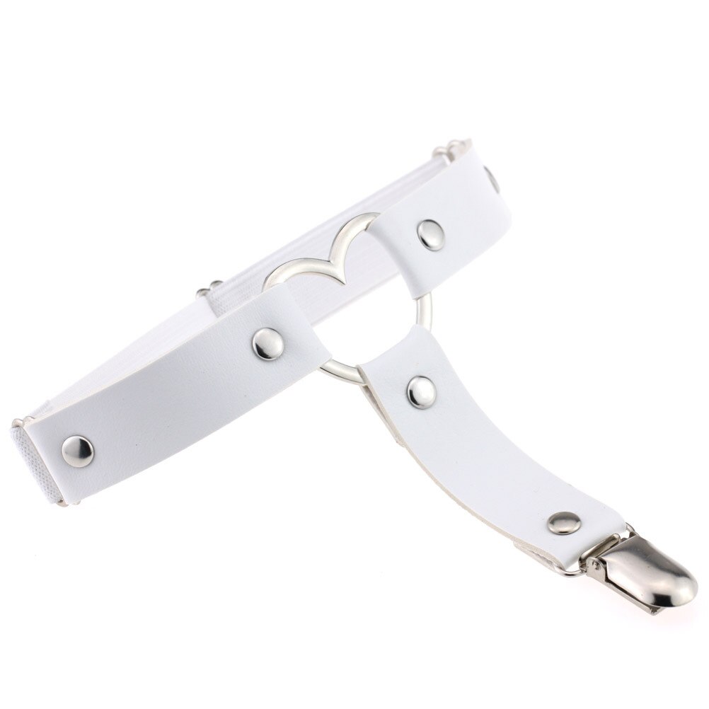 De pie de cuero pierna ligueros de muslo accesorios mujeres en forma de corazón Liga Cinturón correa de arnés para cuerpo cinturón elástico