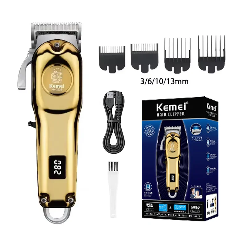 Kemei KM-2628 KM-678 KM Electric Hair Clippers Beard Clipper Rechargeable Men's Shaver Hair Trimmer Kit Men: black