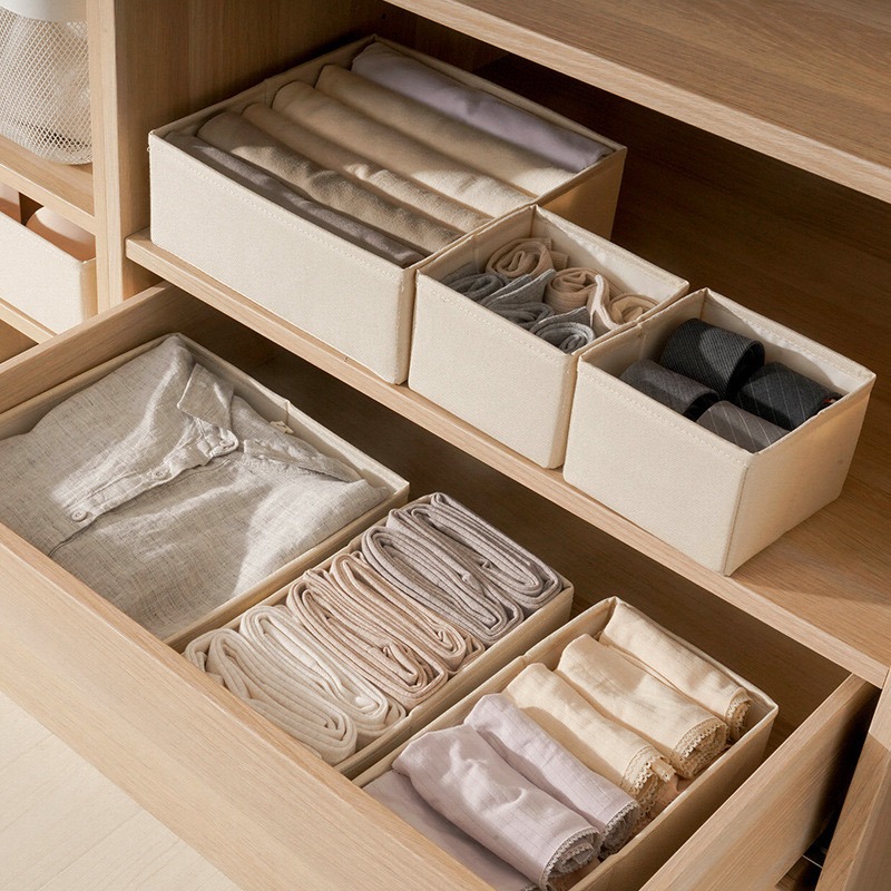 Organizador de ropa interior, caja de almacenamiento para sujetador, bragas, calcetines, cajas de almacenamiento, armario para dormitorio, organizador de ropa, separador de cajón plegable
