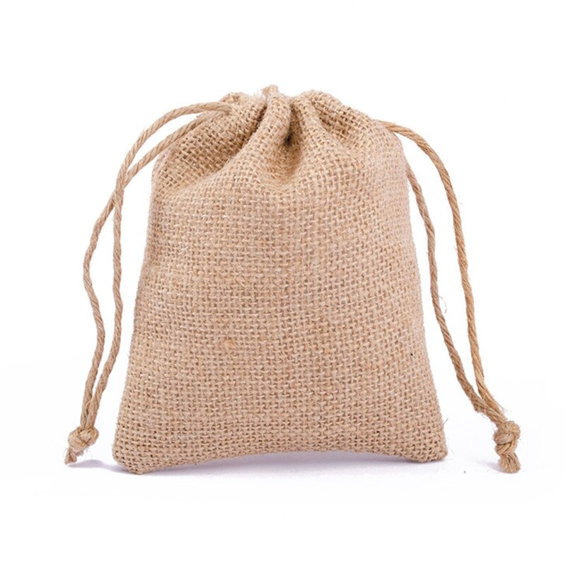 D0LF Draagbare Jute Tasje Reizen Wasserij Wassen Pouch Schoen Kleding Organizer: 18x25cm