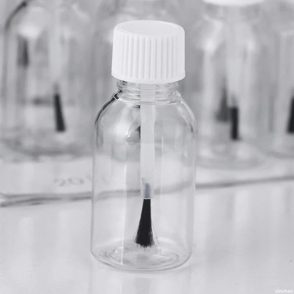 Kunststoff Nagellack flaschen ausbessern nachfüllbare Gläser auslaufs ichere Aufbewahrung flüssigkeit Malz Töpfe mit Bürsten kappe DIY Bastel behälter: Licht Grün / 6 ml