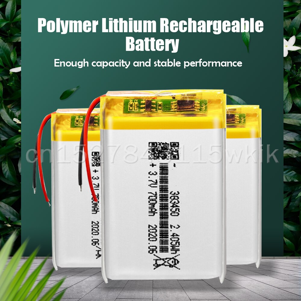 Batería recargable de polímero de litio para dispositivos MP3, MP4, GPS, bolígrafo de grabación de juguete, auriculares Bluetooth, 383450, 403450, 3,7 V, 700mAh