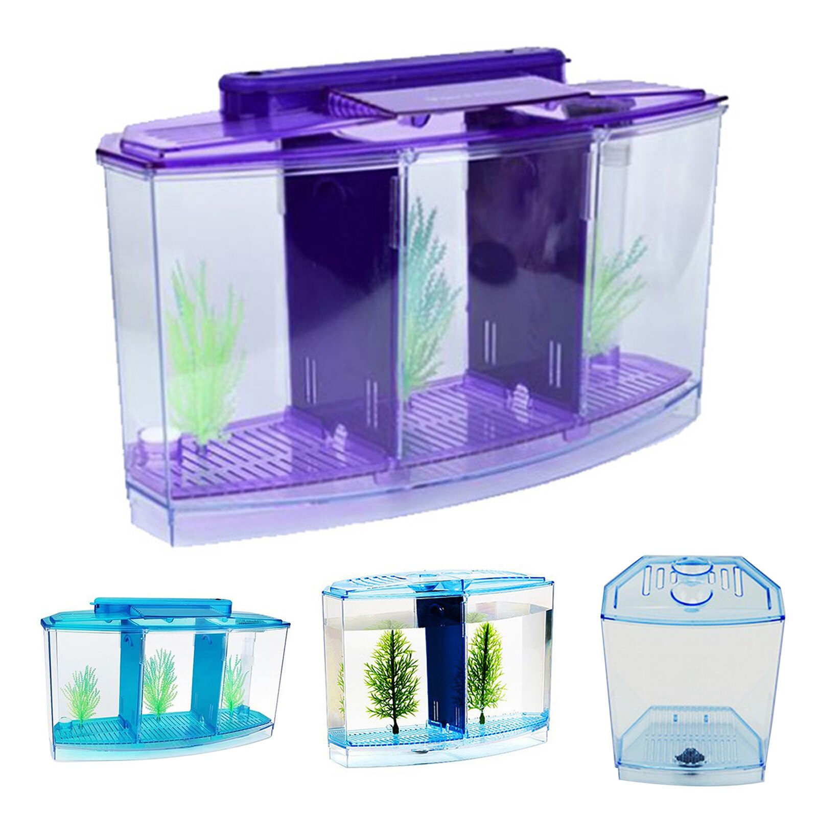 Multifunctional Acrylic Split Fish Tank Breed Box with LED Light Imitation Plant Fish Tank Acrylic Non-toxic Aquariums