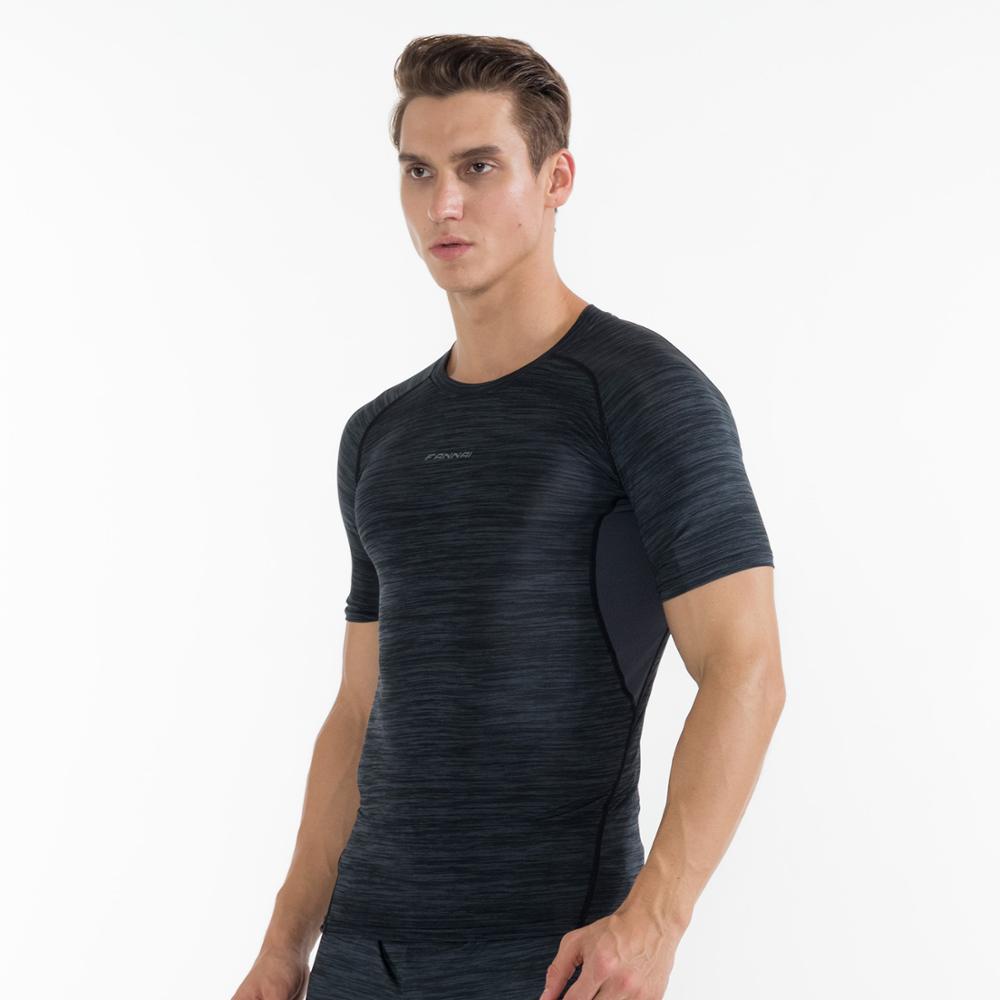 FANNAI Men's Slimming Shapewear Corset T-Shirt - Gym Workout Fitness Sportswear Running Shirt