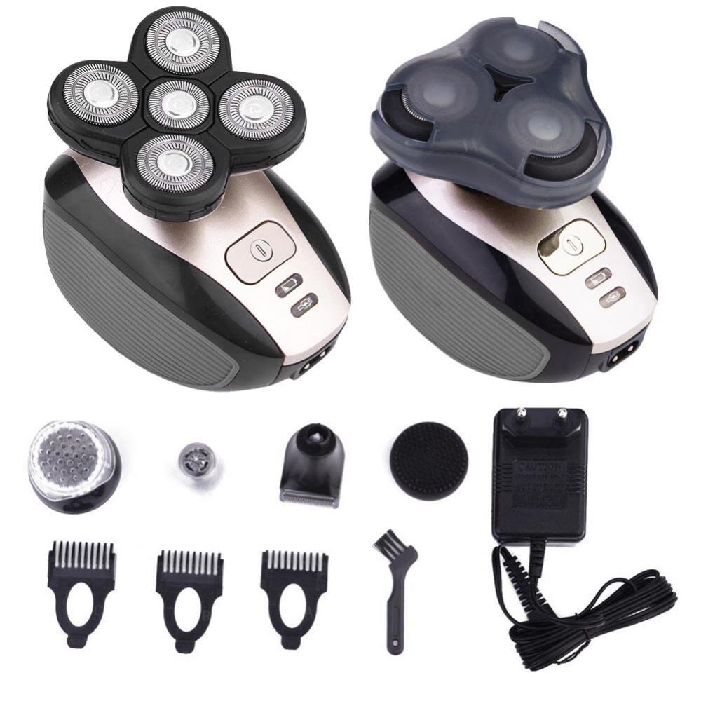Personal Electric Shaving Razor Rechargeable Hair Trimmer 5 Shaver Heads Beard Hair Clippers Nose Hair Cutting Facial Brush
