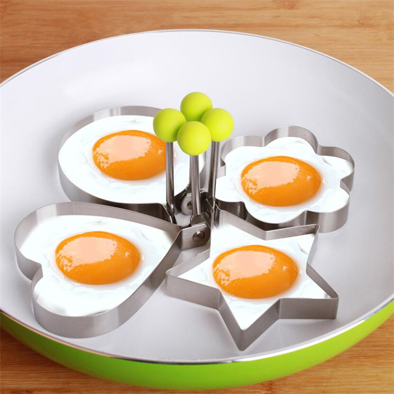 Rvs Gebakken Ei Pannenkoek Shaper Omelet Mold Mould Frituren Ei Koken Gereedschap Keuken Accessoires Gadget Ringen