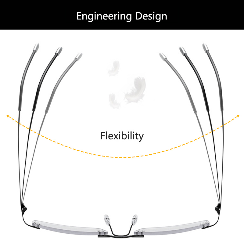 Pure Titanium Meekleurende Multifocale Leesbril Progressieve Randloze Afgewerkt Bril Anti-Blue Ray Outdoor Eyewear
