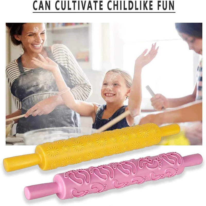 Kakdekoration med präglade kavel texturerad non-stick fondant bakverk glasyr lera degrulle köksredskap bakning