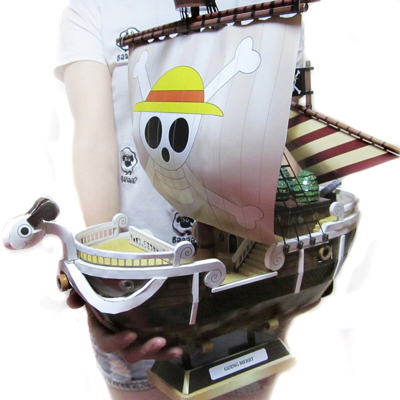 3D Puzzel Papier Gebouw Model Speelgoed Cartoon Een Stuk Pirates Going Vrolijk Boot 1 Pc