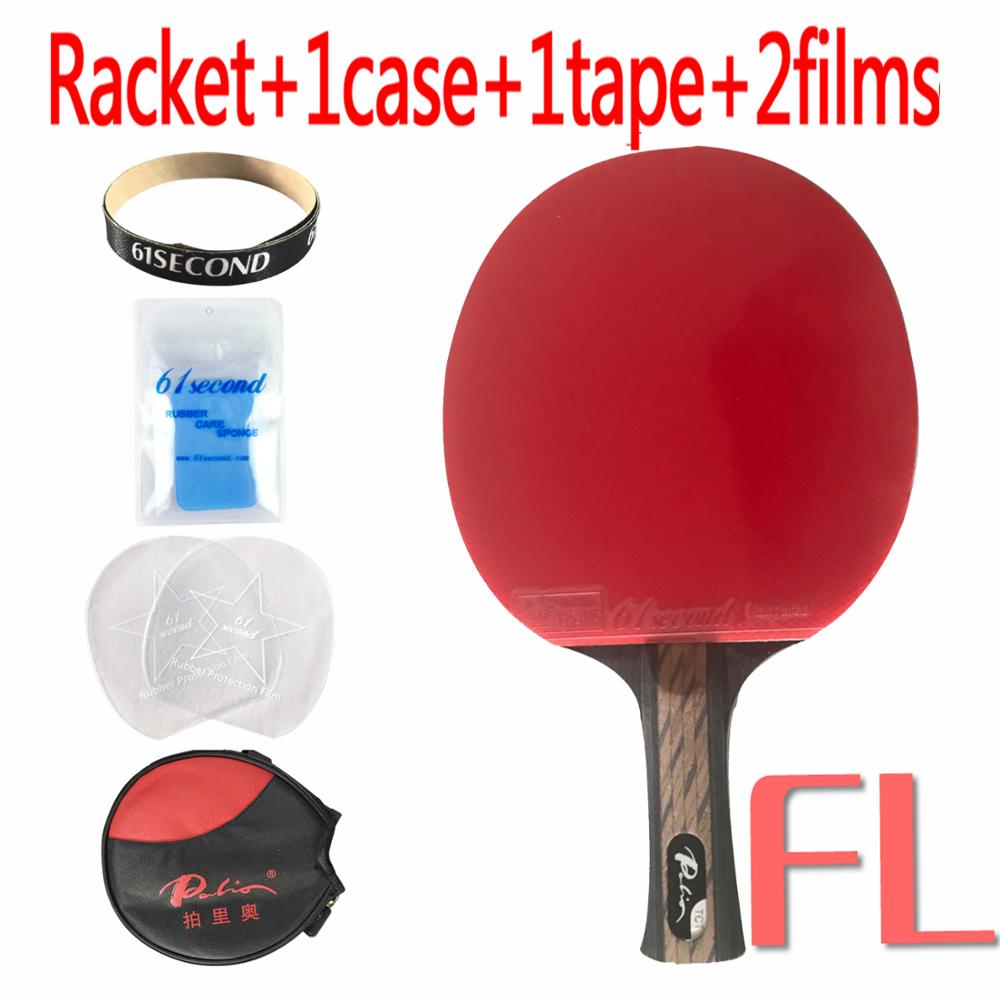 Pro Combo Racket Palio TCT blade met 2x 61 tweede kangoeroe rubber met spons: FL with YM case