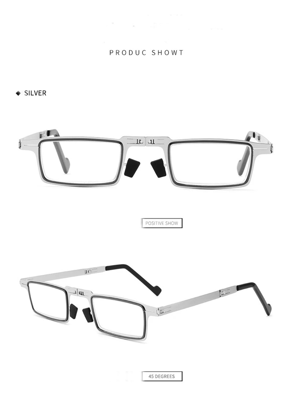 May Flower Blue Anti-Light Men's Reading Glasses Metal Foldable Presbyopia Men's Eyeglasses Frame Cooling Glasses Men With Case