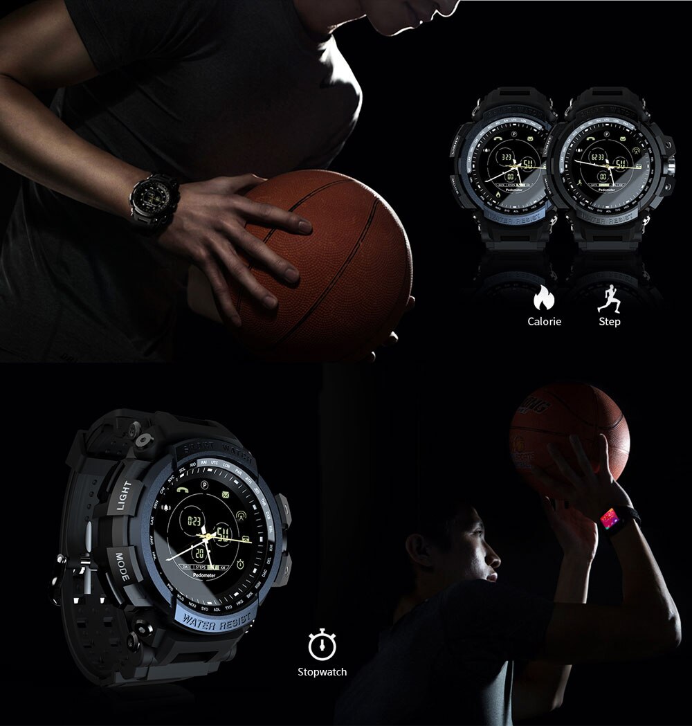 LOKMAT MK28 montre intelligente hommes horloge électronique hommes montres étanche podomètre Calories alarme sport hommes numérique Smartwatch