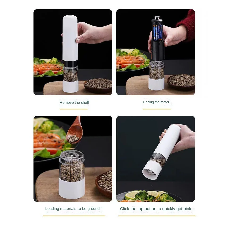 Saltpepparkvarn elektrisk kryddkvarn kvarn justerbar grovlek kök grillverktyg kryddverktyg pepparkvarn