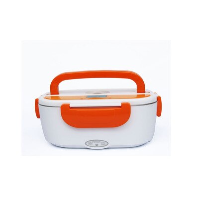 Lunchbox Voedsel Container Draagbare Elektrische Verwarming Voedsel Warmer Heater Rijst Container Servies Sets Voor Thuis: Orange / 12V110V / Plastic Liner