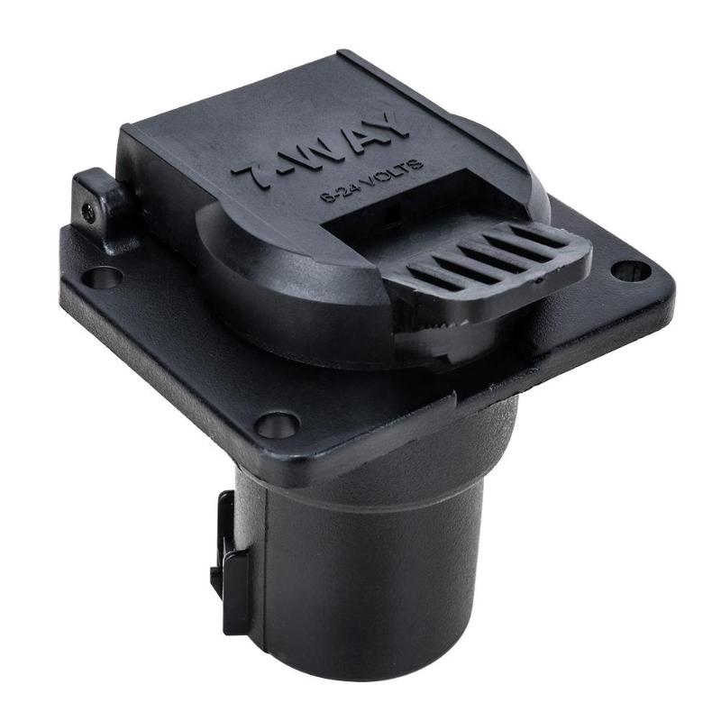 Vehicle-Side Trailer Socket 7 Way RV Blade Style Adapter Connector