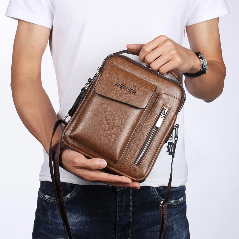 Männer tasche leder messenger tasche männer vintage casual männer schulter taschen zipper mann handtaschen tote tasche männlichen