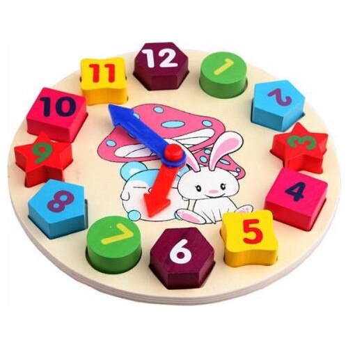 Geometrische Vormen Klok Öğren Houten Speelgoed Blok Puzzel