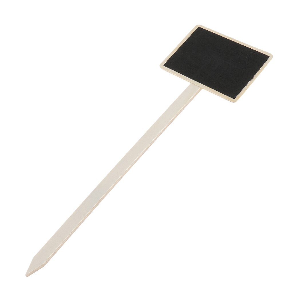 10pcs Wooden Mini Blackboard Chalkboard Rectangle with Stand Stake Stick Table Number Sign Message Memo Board