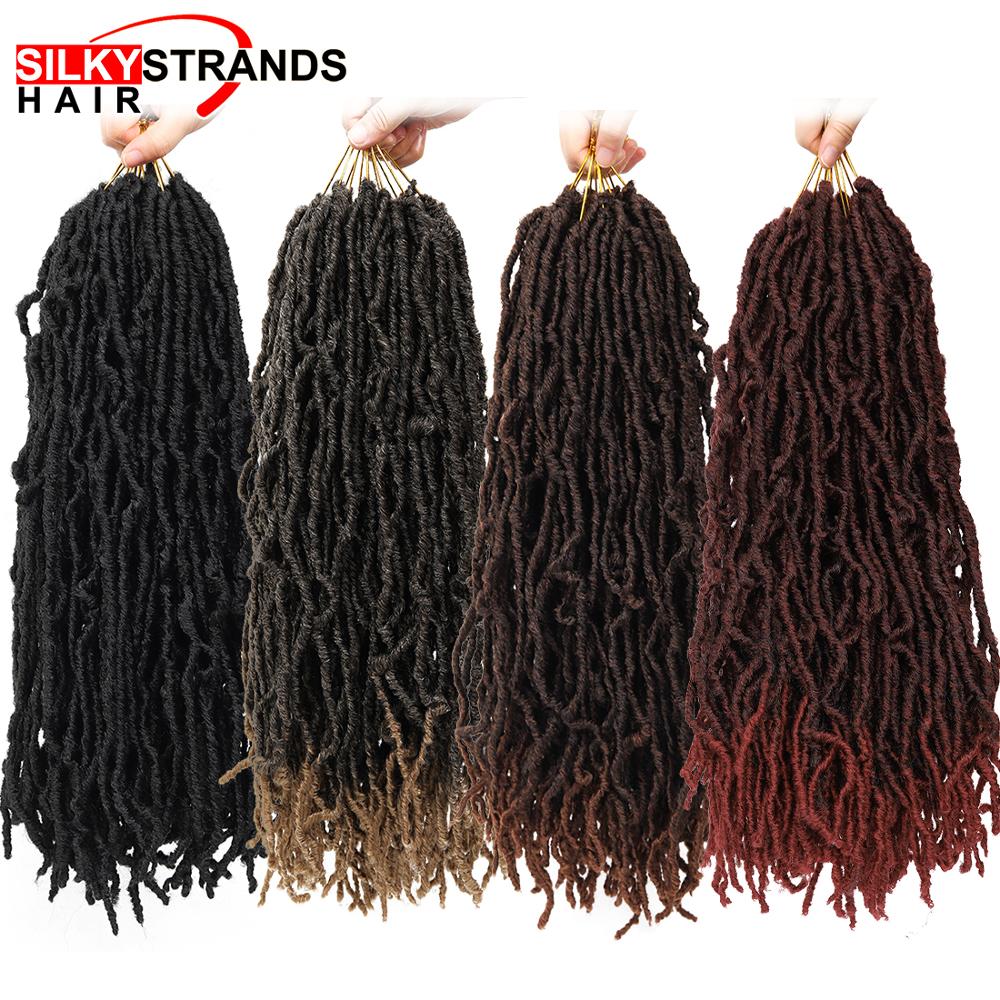 18 30 Inch Afro Synthetic Nu Faux Locs Crochet Hair Extenssion For Black Women 20 Strands Curly Ombre Goddess Faux Locs Braids