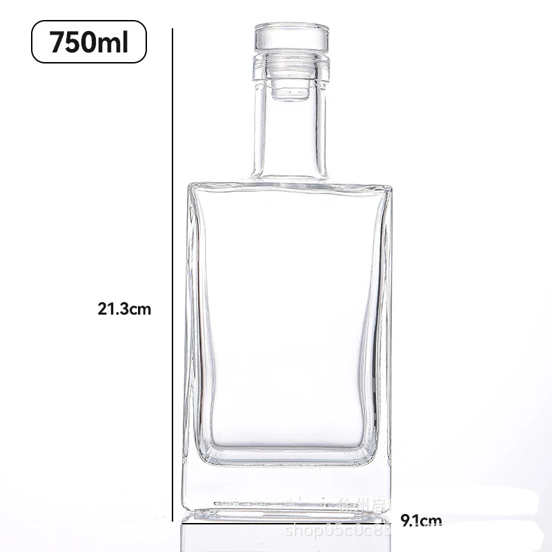 Bourbon-karaffel til whisky, skotsk whisky, spiritus, firkantet blyfri skotsk whisky-karaffel, premium vodka-karaffel: Mørkegrå