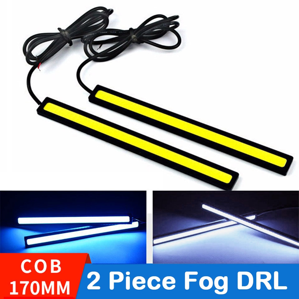 LAUTO 2 STUKS Dagrijverlichting Led COB Fog Lamp Universele Waterdichte Auto Styling Led Day light DRL Lamp Voor auto 17cm