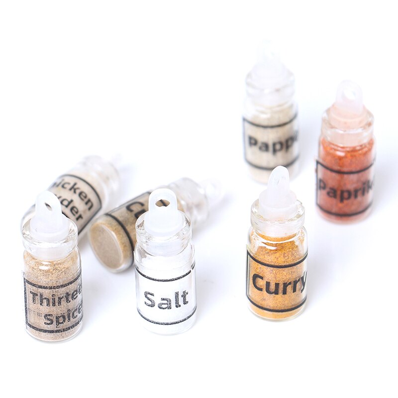 1Stck 1/12 Puppenhaus Miniatur Zubehör Mini Glas Gewürz Flasche Simulation Küche Lebensmittel Modell Spielzeug