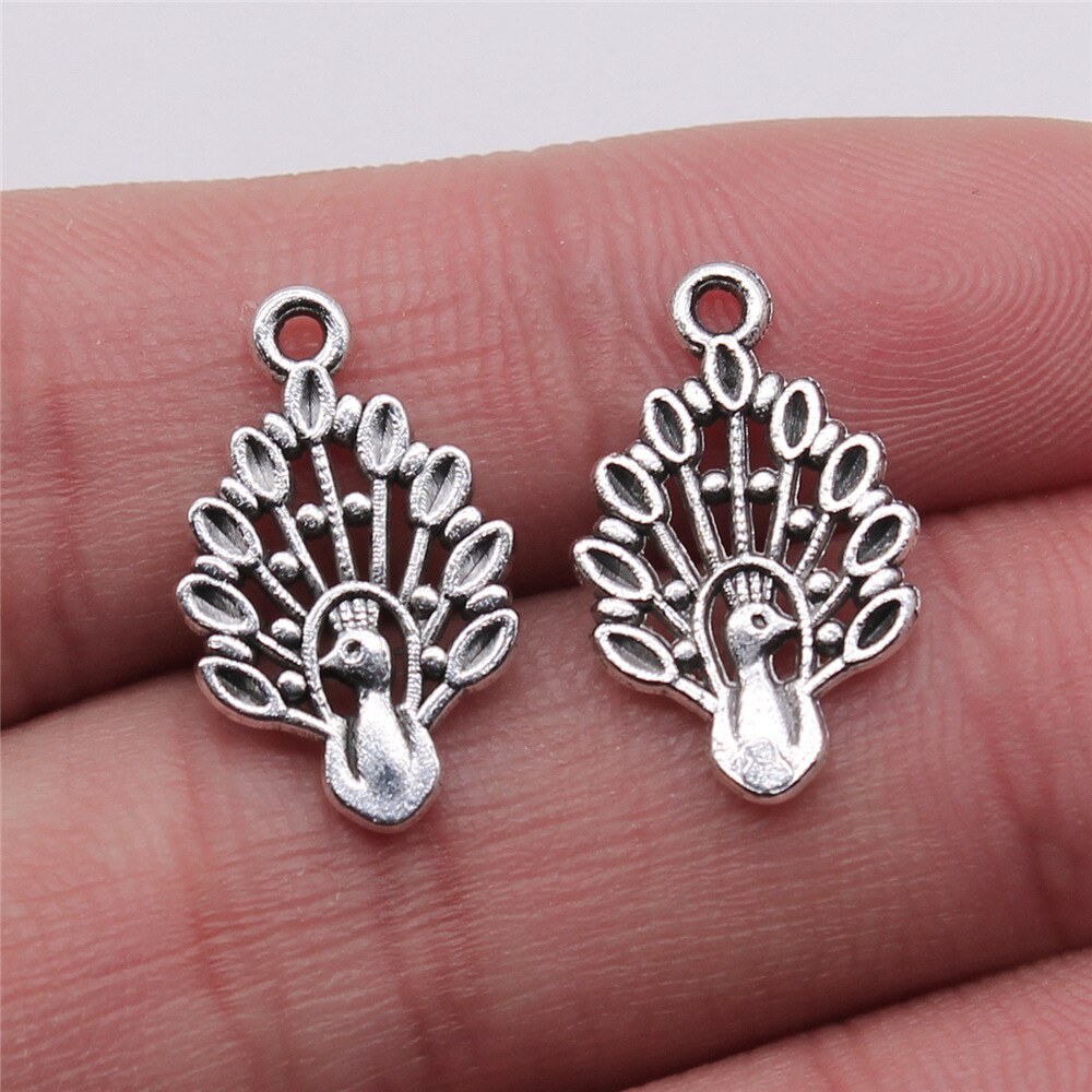 20 stücke Reize Vogel Antike Silber Farbe Nette Vogel Reize Schmuck Erkenntnisse DIY Kleine Vogel Reize: B15031-12x19mm