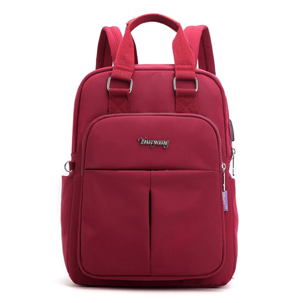 ACELURE Anti-vol USB Charge Nylon sac à dos étanche femmes école sacs à dos sac à dos sacs d'école adolescentes filles sac de voyage: Burgundy