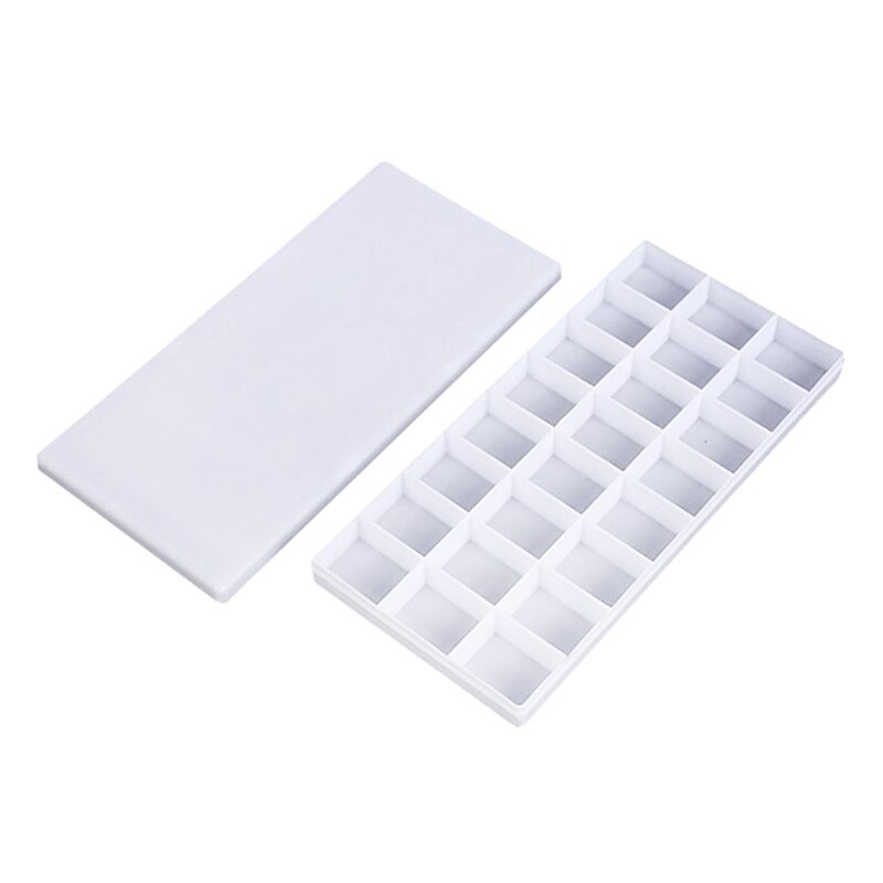 24 Compartments Plastic Paint Palette Paint Tray with Lid for Watercolors/Gouache/Acrylic/Oil Paint