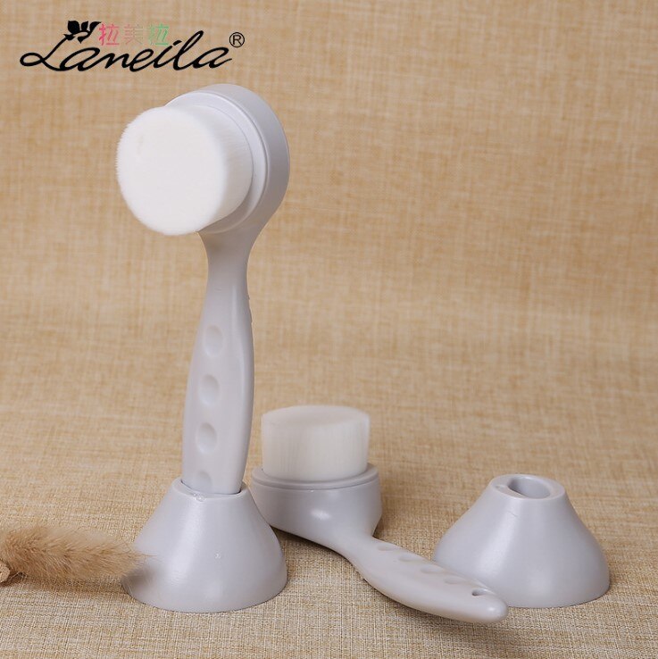 Lameila handmatige gezichtsborstel, kunstmatige vezel reinigingsborstel, gezichtsborstel, enkel handvat, bevestigde basis  c0368