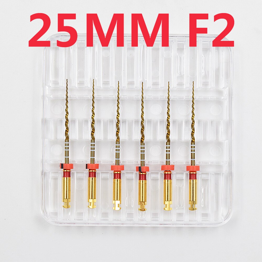 Dental guld flexibla filer endo roterande filer gyllene endodontiska filer 25mm nickel titanium instrument tandvård