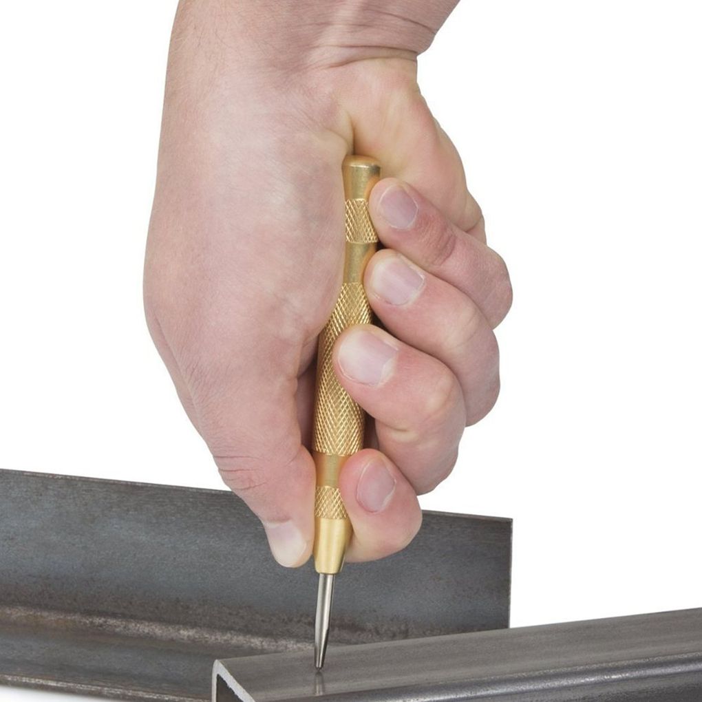 Automatisk centerstift stempel fjederbelastet markering starthuller værktøj træpresse bulemarkør træværksværktøj bor