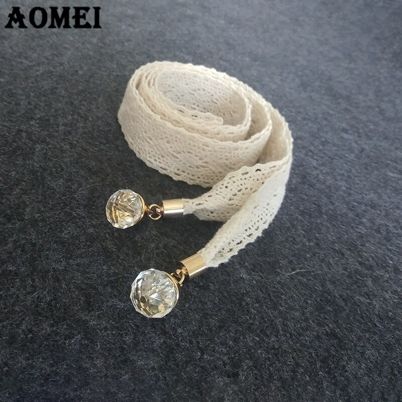 Cinturón de cintura de encaje blanco y negro para mujer, con cuentas de perlas y acrílico para vestido de , cinturón de cadena para mujer