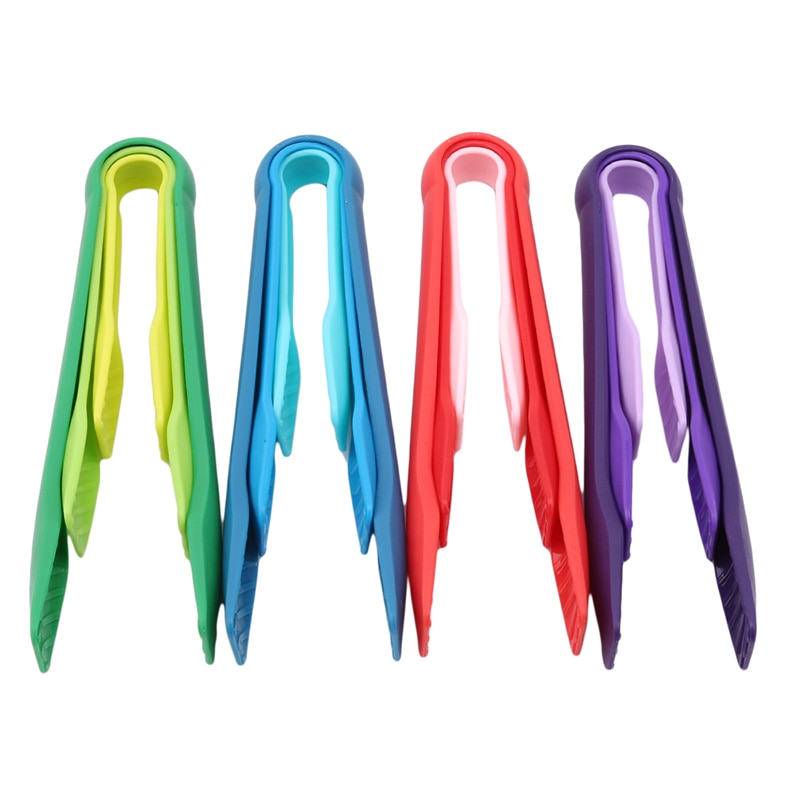 Food Tong Plastic Kitchen Tongs Silicone Non-slip Cooking Clip Clamp BBQ Salad Tools Grill Kitchen Accessories 3pcs