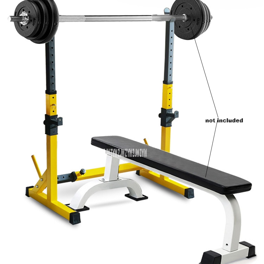 One-Piece Barbell Squat Rack Stand Steel Barbell Stand Weight Lifting Adjustable Height Barbell Frame Indoor Fitness Equipment