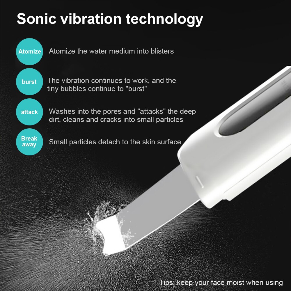 EMS Face Massger Ultrasonic Skin Scrubber Blackhead Remover Pore Cleaning Face Moisturizing Wrinkle Remover Face Lifting Machine