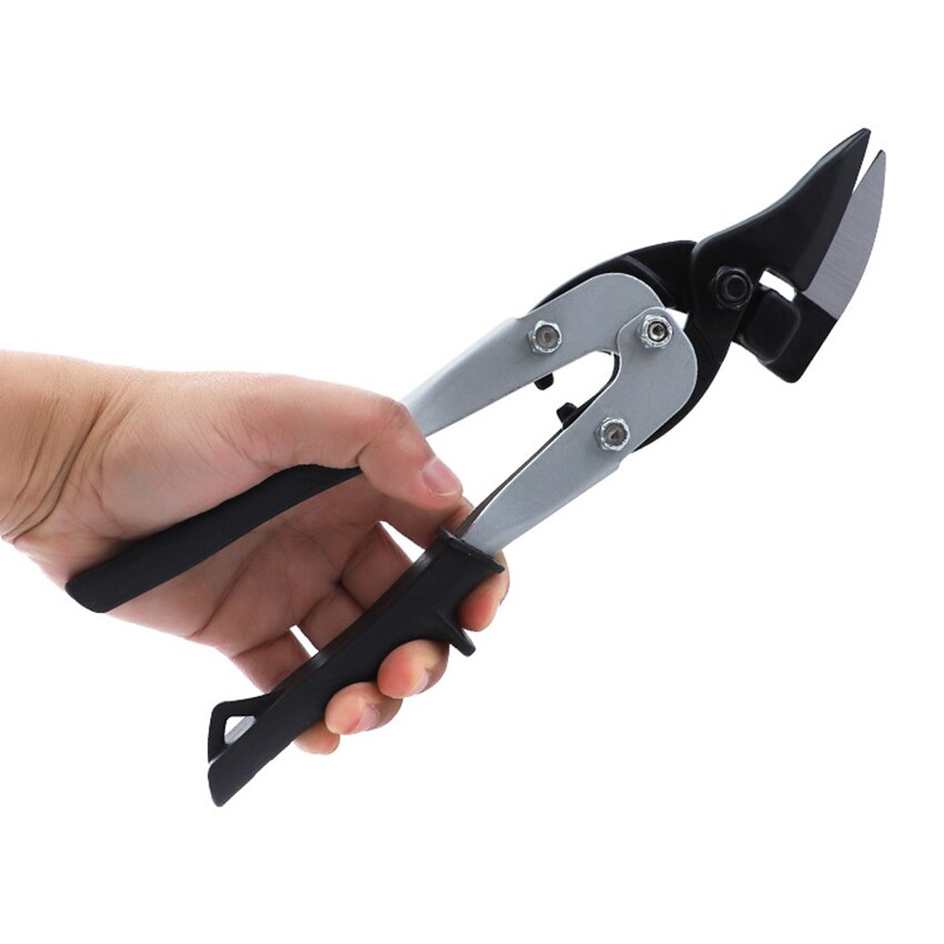 10 Inch Industrial Aviation Shears with Safety Lock, Offset Left Cut Aviation Snip, Built-in Spring, for Cutting Metal Wires