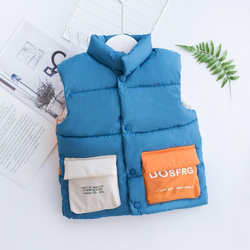 Kinderen Beneden Katoenen Vest Voor Jongens En Meisjes Kleuraanpassing Vest Voor Kinderkleding Geel: Blauw / 140
