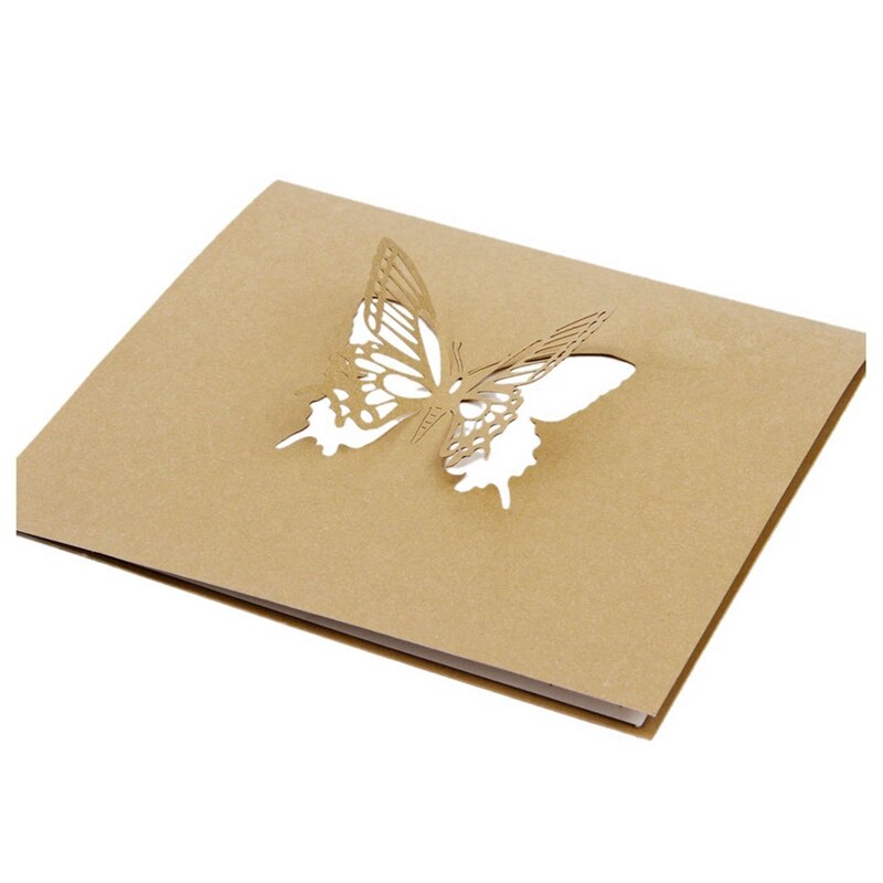 2 Pcs 3D -Up Greeting Card Postcard Handmade Happy Year Post Card, Christmas Tree & Butterfly Dances