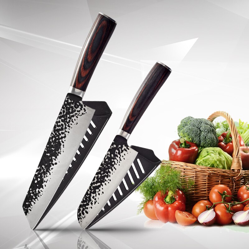 1806D Utility chef knife 8'' kitchen Knives-Set Sharp Cleaver kitchen tools Santoku Damascus Bread Knives Gif: 2 PCS Value set F
