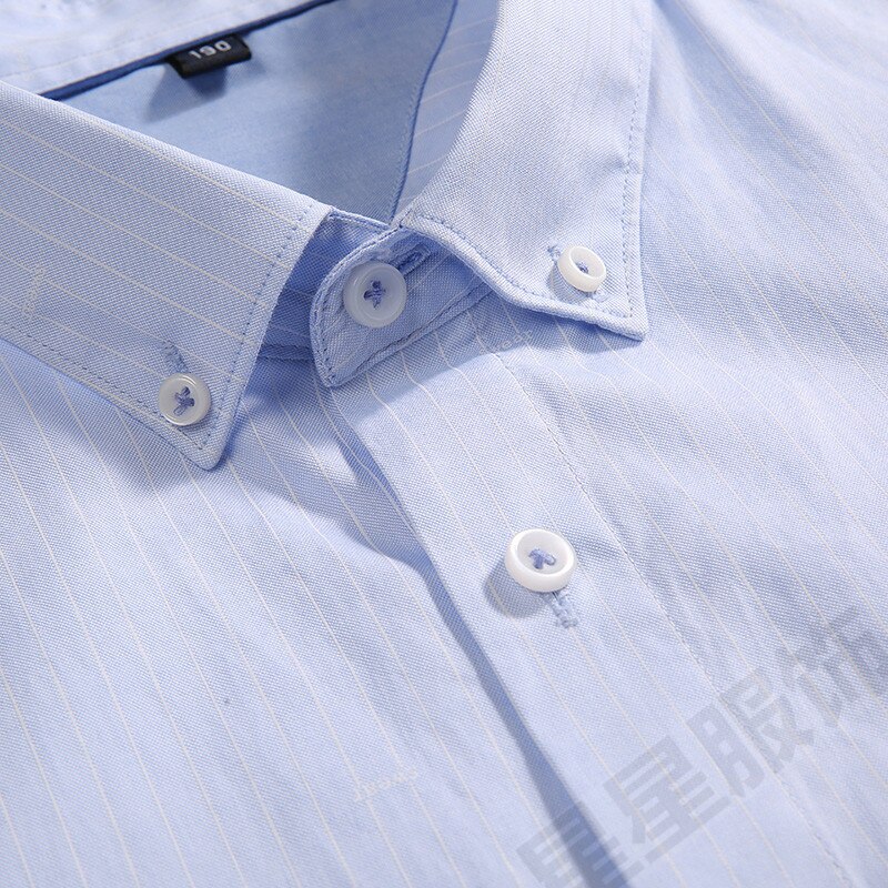 plus size 8XL 6XL 5XL 7XL men shirt short sleeve striped work shirts mens social dress shirts white male Formal Business Shirt