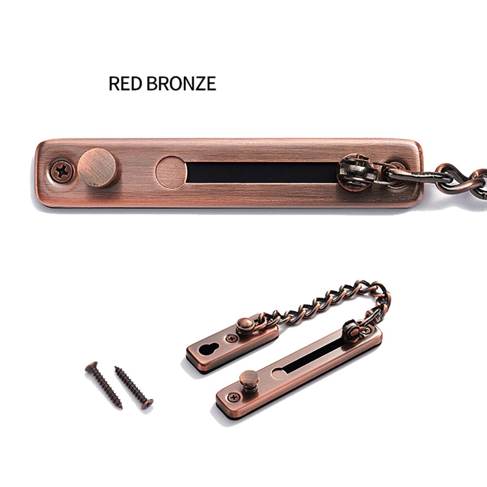 304 Stainless Steel Anti-Theft Door Chain Lock Home Security Guard Bolts Latch for Inside Door GHS99: red bronze