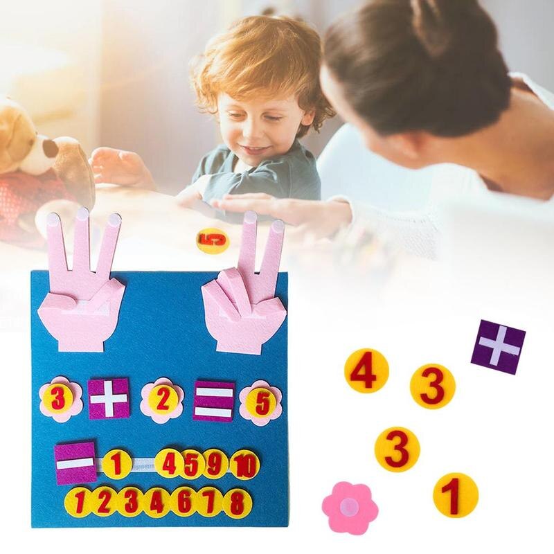 Kindergarten Puzzle Math Teaching Aids Handmade Felt Finger Numbers Toy Novelty Fingers Numbers Counting DIY Teaching Toys